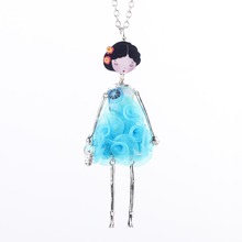 Bonsny Doll Handmade Statement Necklaces Maxi Long Chain Pendants 2015 Alloy Bohemian News Cute Choker Girls Women Accessories 2024 - buy cheap