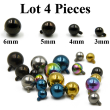 Lot 4 Pieces Surgical Steel Micro Skin Diver Dermal Piercing Top Dermal Anchor Replaceable Tops Body jewelry Attachments 16G 2024 - buy cheap