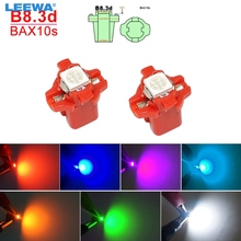 LEEWA 50pcs Car 12V B8.3d/BAX10s 5050 1-SMD Gauge Dashboard LED Light Interior Lamp White/Blue/Red/Green/Pink/Ice blue #CA4066 2024 - buy cheap