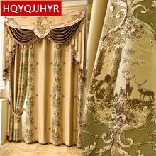 Royal top luxury 3D jacquard blackout curtains for living room windows with high quality elegant Voile curtain for bedroom 2024 - buy cheap