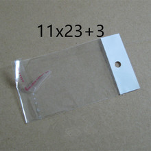 100pcs 11x23+3 With Hang hole Transparent OPP Self Adhesive Seal Poly Cellophane Bags Candy Package Gifts Bags 2024 - buy cheap