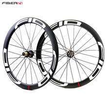 Conjunto de rodas de carbono 700c 50mm, para pintura tubular, rodas de bicicleta de estrada, cego, freio a disco 2024 - compre barato