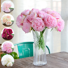 5 Heads Fake Silk Peony European Artificial Flower Bridal Bouquet Christmas Wedding Party Home Decorative 2024 - buy cheap