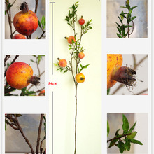 Romã artificial em plástico 1 peça, ramos de frutas, plantas verdes para casamento, decoração de jardim para casa 2024 - compre barato