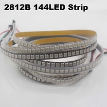 Faixa de led com chip ws2812b ws2811, fita digital de led rgb, 5050 p, dc5v, 1m, 144 leds, 144 2024 - compre barato