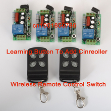 Sistema de interruptor de encendido inalámbrico, 4 receptores y 2 transmisores, 220V, 1 canal, 10A, se ajusta, 1 canal, 1000W, no enlatado/con cierre automático 2024 - compra barato