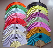 100PCS/LOT Wedding Paper Fan,Bride Hand Fan with bamboo ribs,Craft Fan wedding bridal shower favor party gift 15 color 2024 - buy cheap