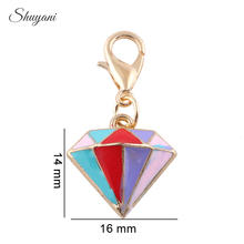 20pcs/lot Free Shipping 3 Colors Mix Enamel Triangle Pendant Charms Lobster Clasp Charms For Glass Living Floating Locket 2024 - buy cheap