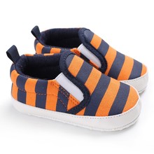 Zapatos para bebés y niños pequeños, primeros pasos, lona a rayas, suela suave, 0-18 meses 2024 - compra barato