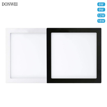 Donwei-refletor de led quadrado 6w, 9w, 12w e 18w, iluminação led para embutir no teto, lâmpada ac110v e 220v 2024 - compre barato
