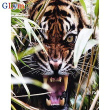 GLymg Diy Full Square Tiger Diamond Painting Full Drill Cross Stitch Animal Picture Rhinestone Embroidery Mosaic Gift Home Decor 2024 - buy cheap