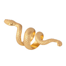 Популярное в Европе и Америке ювелирное изделие ручной работы, необычное металлическое кольцо в виде змеи, изящное кольцо, Длинные ювелирные кольца в виде змеи 2024 - купить недорого