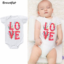 Newborn Baby Boy Girl Bodysuit Custom Love One Piece Outfits Jumpsuit Cotton Children Clothing Kids Overalls Clothes Outwear 2024 - buy cheap