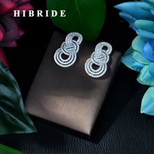 HIBRIDE Luxury Brand White Color Earrings Full Micro Cubic Zirconia Paved Stud Earrings fashion jewelry aretes de mujer mo E-49 2024 - buy cheap