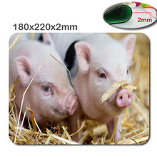 Both of cute little pigs  Anti-Slip Rectangle Mouse Pad Customized Supported 220mmx180mmx2mm Cool Non-slip and Durable Mouse Pad 2024 - buy cheap