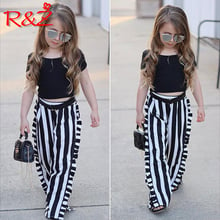 R&Z Children's Set 2019 Summer New European and American Girls Set Sling Lace Top Embroidered Rose Jeans Two-piece Set 2024 - buy cheap