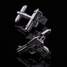 Factory Price Retail Metal Cuff links Gifts for Men Fashion Copper Material Gun Black  Pistol Design CuffLinks Free Shipping 2024 - buy cheap