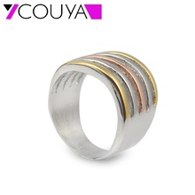 COUYA Cool Unique Design Wave Rings for Women Stainless Steel Gold Colors Wholesale Fashion Jewelry Party Cocktail Ring 2024 - buy cheap