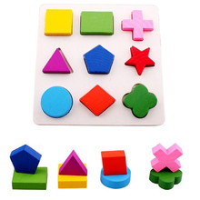 Детские 3D деревянные головоломки игрушки красочные геометрические деревянные головоломки Монтессори игрушки раннего обучения Развивающие игрушки для детей 2024 - купить недорого