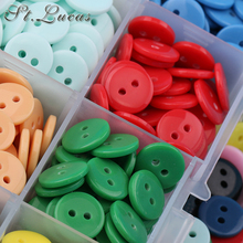 100 unids/lote de botones de costura de resina redondos, 2 agujeros, 8,75mm (0,34 pulgadas) de diámetro, accesorios de bricolaje para álbum de recortes de tela para niños, color caramelo 2024 - compra barato