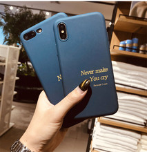 GYKZ Simple Letter Navy Fitted Cases For iPhone 6 6s XS MAX XR X 8 7 Plus Soft Silicone Phone Cover For iPhone X 10 Matte Fundas 2024 - buy cheap