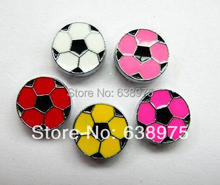 100pcs 8mm colorfull football slide Charms can fit the wristband, 2024 - buy cheap
