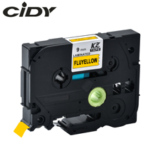 CIDY Tze-C21 Tz-C21 black on fluorescent yellow Laminated Compatible P touch 9mm tze C21 tz C21 Label Tape Cassette Cartridge 2024 - buy cheap