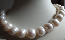 FREE SHIPPING HOT sell new Style >>>>HUGE 12-13MM SOUTH SEA GENUINE WHITE BAROQUE PEARL NECKLACE 18" 2024 - buy cheap