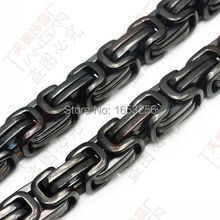 Heavyweight  8mm wide 23.6'' Cool Men's Jewelry Stainless Steel IP Black Plated Byzanitne Chain Necklace Charming  Holiday Gifts 2024 - buy cheap
