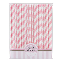30 peças de canudos de papel biodegradáveis listrados, decoração para festa de casamento (rosa + branco) 2024 - compre barato