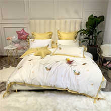 Luxury Egypt Cotton Miss pineapple Bedding Set Embroidery Bow Duvet Cover Sets Bed Sheet Pillowcases Queen King size 4/6/7Pcs 2024 - buy cheap