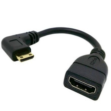 Мини-hdmi Мужской к HDMI Женский Кабель 90 градусов левый угол мини HDMI к HDMI кабель V1.4 3D для видеокамер планшета 0,15 м/15 см 2024 - купить недорого