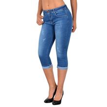 Модные джинсы для женщин, джинсы для мам, женские модные обтягивающие джинсы с высокой талией, джинсовые капри до колена, потертые джинсы, узкие брюки-карандаш 2024 - купить недорого
