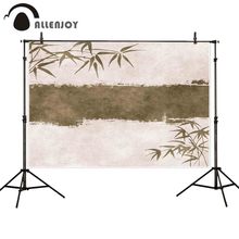 Allenjoy-Fondo de fotografía de estilo chino vintage, hojas de bambú, foto de estudio fotográfico para baby shower 2024 - compra barato