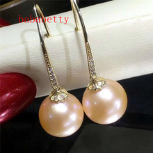 New Natural White Freshwater Pink Edison 11-12MM  Pearl Tibetan  Silver Earrings 2024 - buy cheap