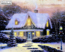 5d Diy Diamond Painting Cross Stitch Seasons Full Round Diamond Embroidery Winter House hcr11 2024 - buy cheap