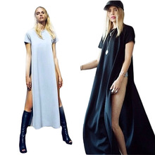Sexy Dress T Shirt Dress For Women With Side Slit 2015Summer Fashion Brief Ladies Casual Clothes Vestido De Festa Maxi Dress C84 2024 - buy cheap