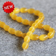 For Necklace 8*12mm Gold-Color Glass Beads Mexican Cat Eye Granular Loose Women Girls Gifts 13inch Fashion Jewelry Making Design 2024 - buy cheap