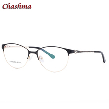 Chashma feminino óculos ovais gafas mujer lente armação de liga óptica oculos de grau masculino optometria olho quadros 2024 - compre barato