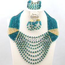 Handmade Wedding Crystal Jewelry Set New Nigerian Beaded Jewelry Set Free Shipping ABE056 2024 - buy cheap