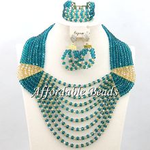 Artesanal De Cristal De Casamento Set Jóias New ABE056 Frisado Nigeriano Jóias Set Frete Grátis 2024 - compre barato