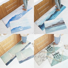 PVC Leather Marble Printed Kitchen Mats Cooking Rugs Welcome Floor Mat Balcony Bathroom Carpet Entrance Door Mats Tapis Salon 2024 - buy cheap