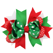 100pcs Christmas Holiday Polka Dots Red Lime Green Brown Stacked Hair Bow  Free Shipping 2024 - buy cheap