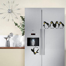Pegatinas divertidas de pingüino para cocina y nevera, calcomanías para pared de cocina tallado blanco, decoración del hogar, sala de estar 2024 - compra barato