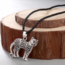 CHENGXUN Antiqued and Textured Leopard Branch Pendant Celtic Cat Necklace Original Animal Valknut Vikings Amulet Necklace 2024 - buy cheap