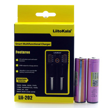 Liitokala-cargador inteligente lii-202, 1,2 V, 3,2 V, 3,7 V, 26650 16340, 2 baterías de ICR18650-26FM, 2600mAh, 18650 baterías de linterna 2024 - compra barato