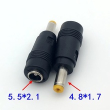 5 peças dc 5.5 2.1mm fêmea para 4.8 1.7mm plugue ac dc conector de energia adaptador 5.5x2.1 para 4.8x1.7mm 2024 - compre barato
