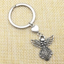 Angel Key Chain Love Heart Pendant Keychain Zinc Alloy Jewelry Findings Diy Make Keyring 2024 - buy cheap