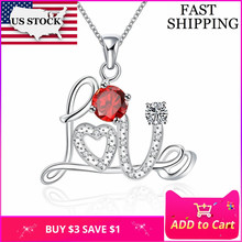 Женское длинное ожерелье Uloveido, серебряное ожерелье с кулоном и красным камнем, подарок для девочек, N126-B 2024 - купить недорого