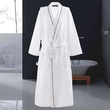 Waffle 100% Cotton Bathrobe Men Long-sleeve Mens Robe Sweat Evaporate Couples Kimono Bath Robes Hotel SPA Robes Dressing Gown 2024 - buy cheap